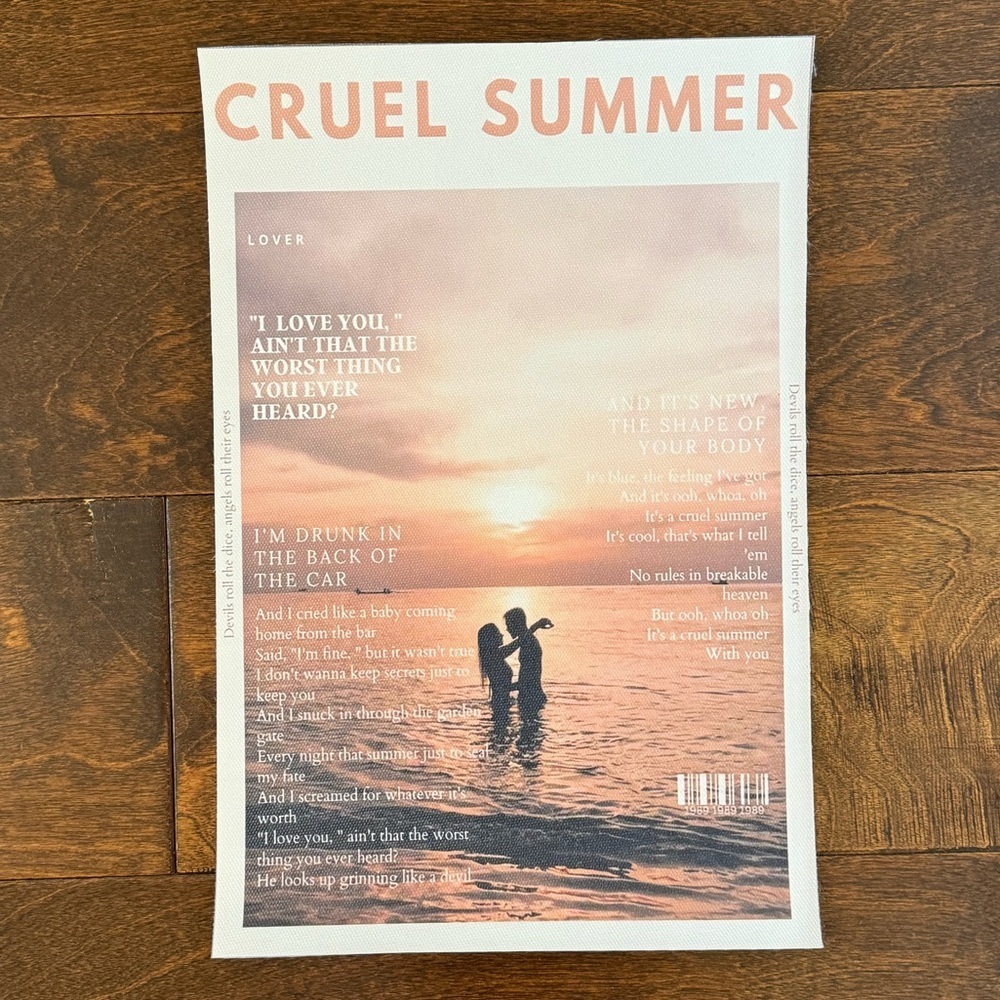 NEW Taylor Swift Poster Lover Album “Cruel Summer” Canvas‎ Print